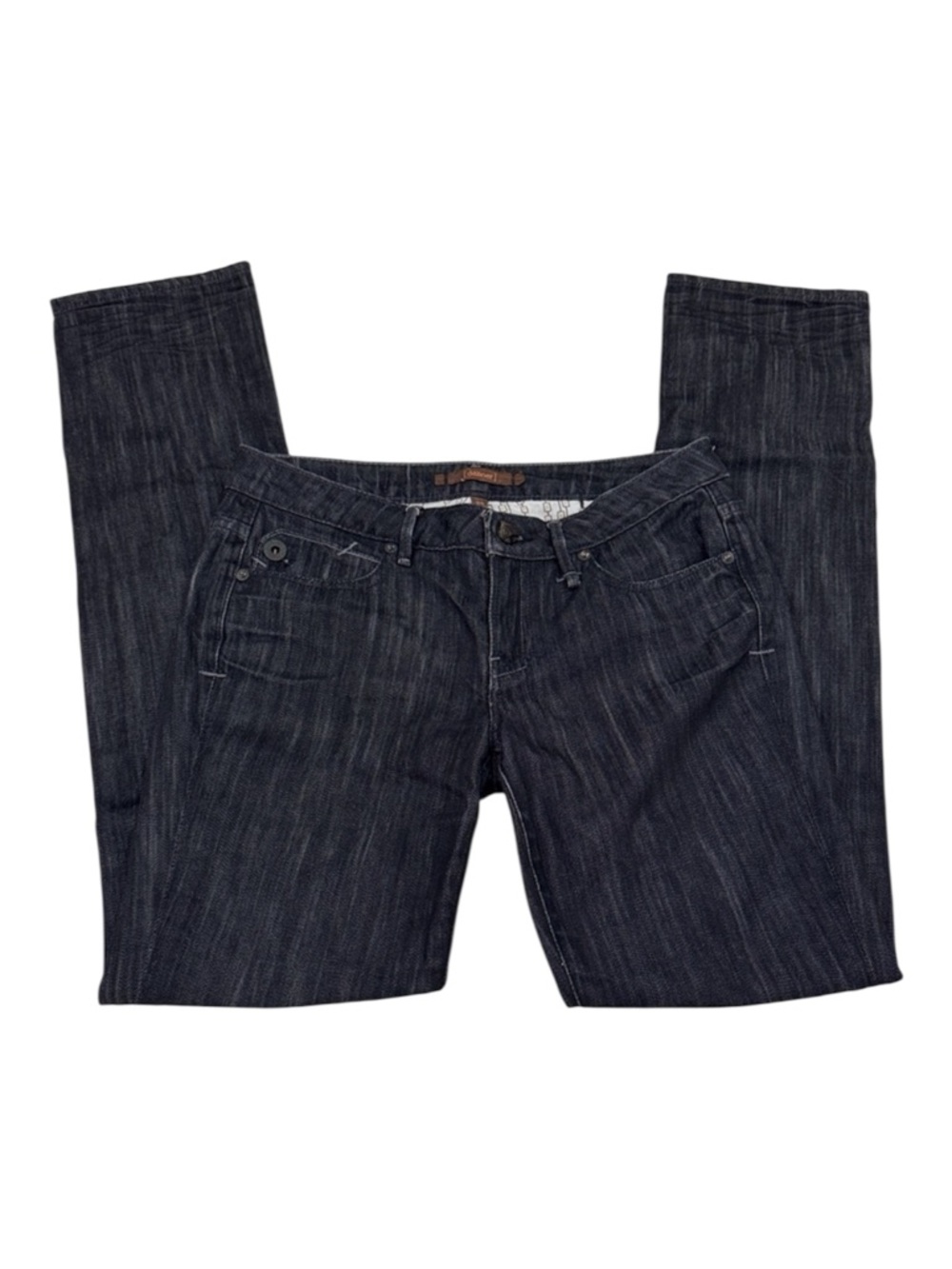 Deener Y2K Low Rise Straight Leg Jeans Size 27 Japanese Denim Black